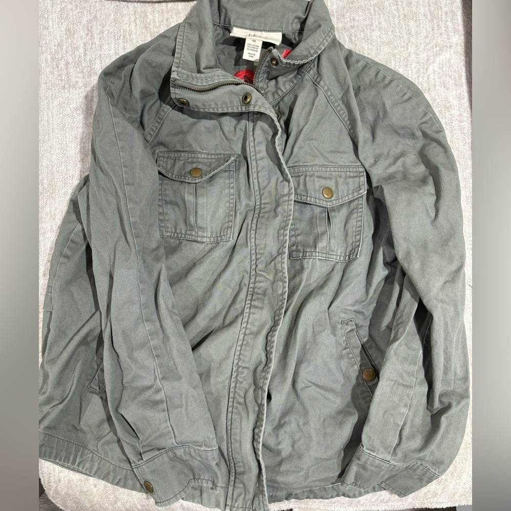 Green utility jacket